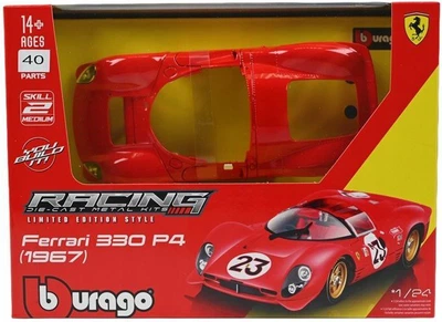 Metalowy model samochodu Bburago Racing Kit Ferrari 330 P4 Daytona 1:24 Czerwony 18-26588 (4893993265886)