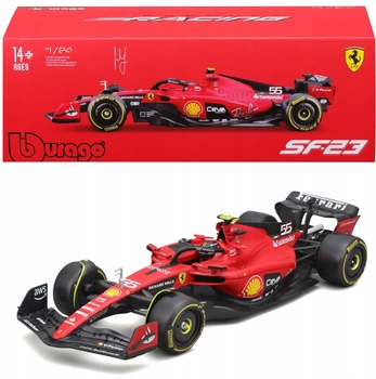 Metalowy model samochodu Bburago Racing Formula Ferrari SF-23 Bolid F1 Carlos Sainz #55 1:24 18-01622 (4893993016228)