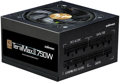 Блок питания Teramax 2 (750W), >90%, 80+ Gold, 120мм, 1xMB 28pin (18+10), 2xCPU 8pin(4+4), Zalman 000331031