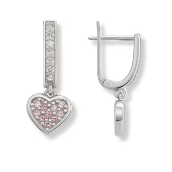Сережки срібні Серце з розсипом Silver Style (226112.15 sku:2300103919772)