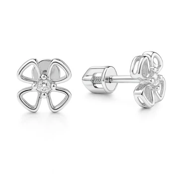 Сережки-пусети (гвоздики) срібні Фантазія з фіанітами Silver Style (30741.20 sku:2300103818020)