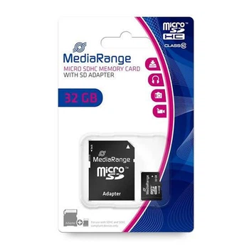 MicroSDHC MediaRange 32 GB microSDHC class 10 + SD adapter MR959