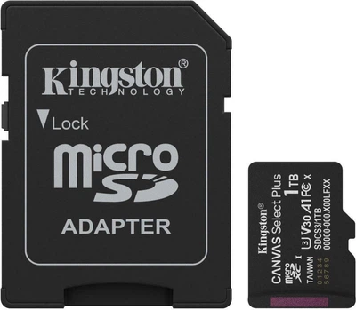 MicroSDXC Kingston 1 TB microSDXC Canvas Select Plus Gen3 + SD-adapter SDCS3/1TB