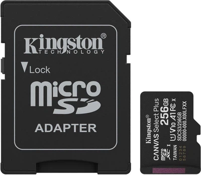 MicroSDXC Kingston 256 GB microSDXC Canvas Select Plus Gen3 + SD-adapter SDCS3/256GB