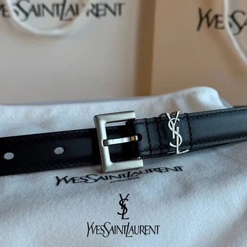 Yves Saint Laurent (YSL) стильный ремень из натуральной телячьей кожи 2см/95см