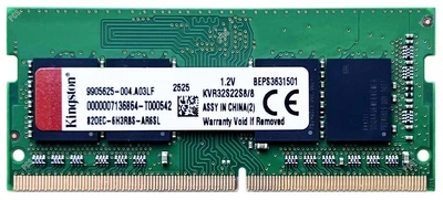 Оперативна пам'ять Kingston ValueRam SODIMM DDR4 8Gb 3200Mhz (KVR32S22S8/8)