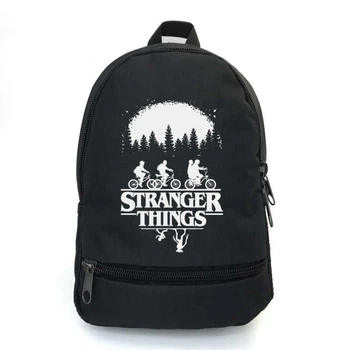 Рюкзак школьный Очень странные дела (Stranger Things 018) School Bag BIG черный 43 х 30 х 17 см