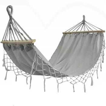Садовый гамак Gardlov, 200×100 см, одноместный, серый, нагрузка до 200 кг