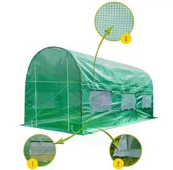 Теплица садовая FunFit 2x3м 6м² с УФ-пленой и металлическим каркасом, парник для огорода