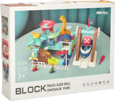 Klocki konstrukcyjne Bibi-inn Park Dinozaurów Tor kulkowy 121 elementów (KX3589_1) (5903039753235)