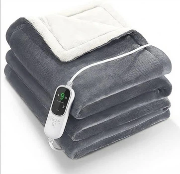 Електрична ковдра з підігрівом Electric Blanket,сіра, 130х180 см, Установка температури+Таймер, 12міс. гарантія, арт.130180