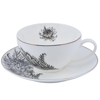 Чашка с блюдцем Astera Charm Floral Black A0530-CS410-C (400мл)