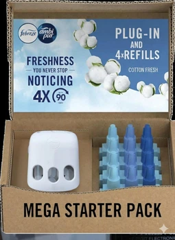 Освіжувач повітря Febreze Ambi Pur Plug-in Cotton Fresh з 4 запасними блоками (стартовий набір) 4 x 20 мл (8001090946966)