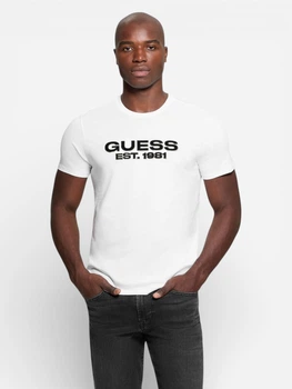 Футболка хлопковая длинная мужская Guess 542521029 L Белая (1159851411)