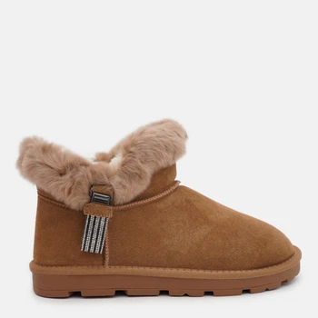 Женские угги низкие замшевые с мехом WSMR K04-2 38 Коричневые (chestnut) (ROZ6501096047)