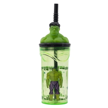 Стакан для детей с трубочкой 360 мл Stor Avengers Hulk 74867 23x7,5x7,5 см, пластиковый, без BPA