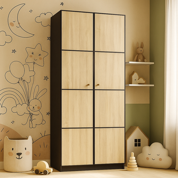 Шкаф 2Д распашной Fantaziya Mebel Service Венге темный + Дуб самоа 90х56х216 см