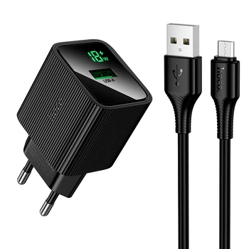 Мережевий зарядний пристрій Hoco CS81A Excellent single port charger Micro USB cable 18W Black
