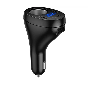 Автомобільний зарядний пристрій розгалужувач HOCO Z61 Correct three-port cigarette lighter 17W Black
