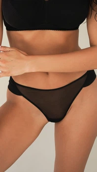 Трусы из мягкой сетчатой микрофибры Мамин Дім Silky beauty XS Черный (2550000635439)