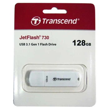 Флеш память 128Gb Transcend 730 USB3.0 белая (54584)