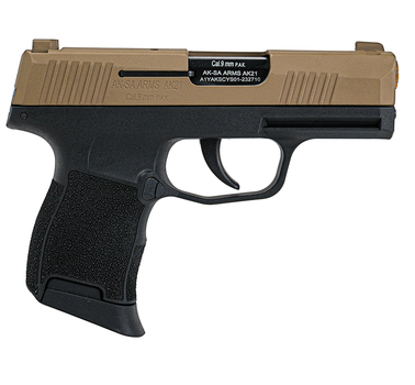 Шумовой сигнальный пистолет Aksa Arms AK21 CC-02 калибр 9 мм PAK (Sig Sauer P365) Black/Tan