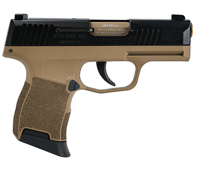 Шумовой сигнальный пистолет Aksa Arms AK21 CC-03 калибр 9 мм PAK (Sig Sauer P365) Tan/Black