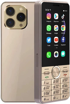 Кнопковий телефон-смартфон UNIWA Hope XS17 4G Android + WhatsApp + Facebook Золотистий