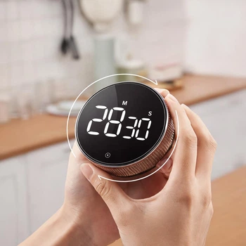 Цифровой кухонный таймер с LED дисплеем и магнитом, электронный секундомер с поворотной регулировкой, настольный таймер для кухни, учебы и спорта (124417532)
