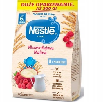 Nestlé Молочно-рисова каша з малиною, 300 г (з 6 місяців)