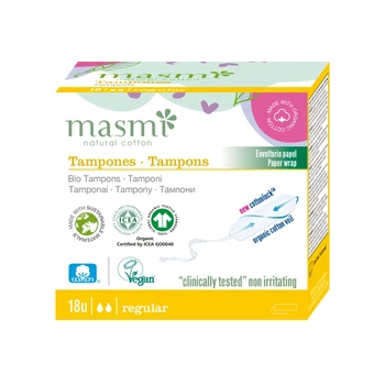 Органические тампоны Regular без аппликатора Masmi 18 шт 8432984000516