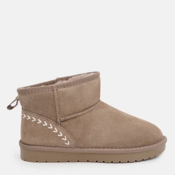 Жіночі уггі низькі замшеві з хутром Allshoes 187427 40 25.5 см Бежеві (ROZ6501018381)
