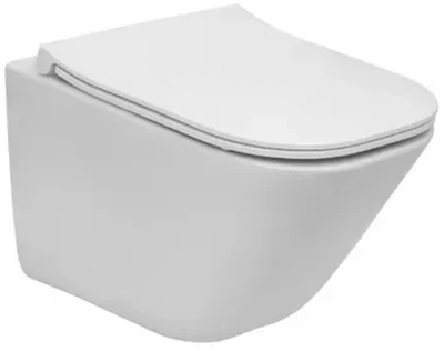 Унитаз подвесной Roca Gap Square Compacto Rimless A34H473000 c сиденьем Slim Soft Close дюропласт