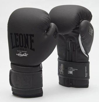 Боксерські рукавички Leone Mono Black 10 унцій PU шкіра, пінно-гелеве наповнення, для спарингів і тренувань