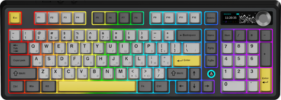 Клавіатура бездротова Ajazz AK980 V2 Maillard Switch Wireless/Bluetooth/USB Black-Grey-Yellow (AK980-V2-M-BGY)
