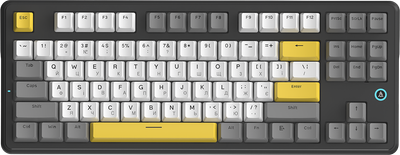 Клавіатура дротова Ajazz AK870 V2 Flying Fish Switch USB Black-Grey-Yellow (AK870-V2-FF-BGY)