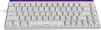 Дротова механічна клавіатура Ajazz NK68 Red switches Side Contour White (NK68-R-S-W)