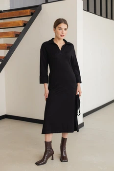 Стильна тепла в"язана сукня 263-1 3XL чорна