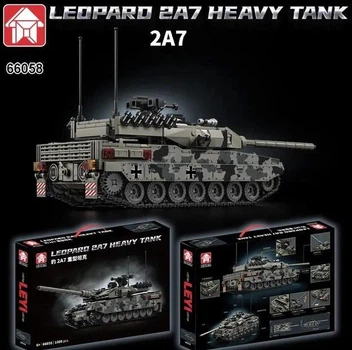 Конструктор Танк Leopard 2A7 Heavy Tank, військовий набір для складання танка Леопард, 1009 деталей + 2 фігурки