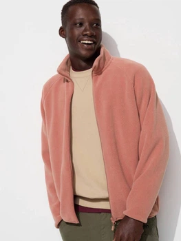 Толстовка флисовая на молнии мужская Uniqlo 535852464 XL Розовая (1159851424)