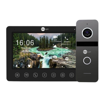 Видеодомофон комплект Neolight NeoKit FHD PRO (KAPPA+HD+SOLO FHD), 7" 16:9, 1024×600, камера Full HD 1080p