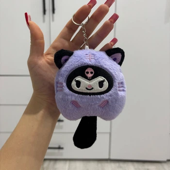 Брелок Kuromi (Куроми), фиолетовый плюшевый аксессуар | Мягкая Подвеска на Рюкзак (Портфель) Куроми