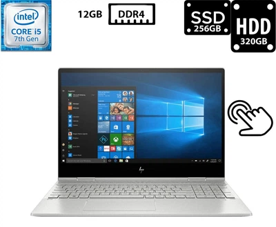 Ноутбук Hewlett Packard Envy x360 Convertible 15m-bp012dx 15.6" IPS Touch 1920x1080 Core i5-7200U 12GB DDR4 SSD 256GB HDD 320GB HD Graphics Камера (HE15m-bp012dxR12S256H320B) Б/В