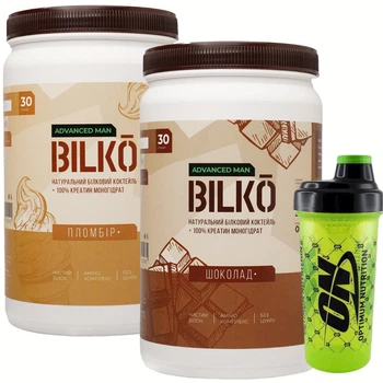 Протеїн ізолят Bilko Advanced Man 2 уп. по 900 г + Шейкер