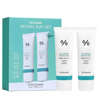 Набор солнцезащитных веганских кремов с центеллой Dr.Ceuracle Cica Regen Vegan Sun Set