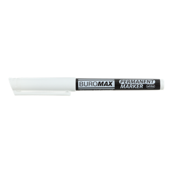 Маркер перманентний водостійкий 1-2мм білий BUROMAX