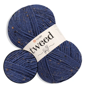 YarnArt Tweed, Синий №230 - 100 г / 280 м, твидовая полушерстяная пряжа, для вязания спицами и крючком
