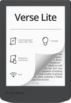Электронная книга 6" PocketBook Verse Lite Midnight Grey WiFi (E Ink Carta) 512Mb / 8Gb сенсорный экран\