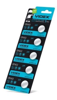 Батарейка CR1632, литиевая, Videx Excellent!, 5 шт, 3V, Blister (CR1632 5pcs BLISTER CARD)