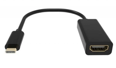 Переходник Type-C (M) - HDMI (F), Viewcon, черный, 15 см, 4K / 60 Гц (TE385)